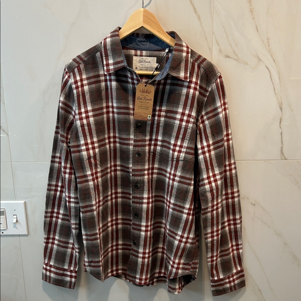 Men's Brown Plaid Casual Button Down Shirt